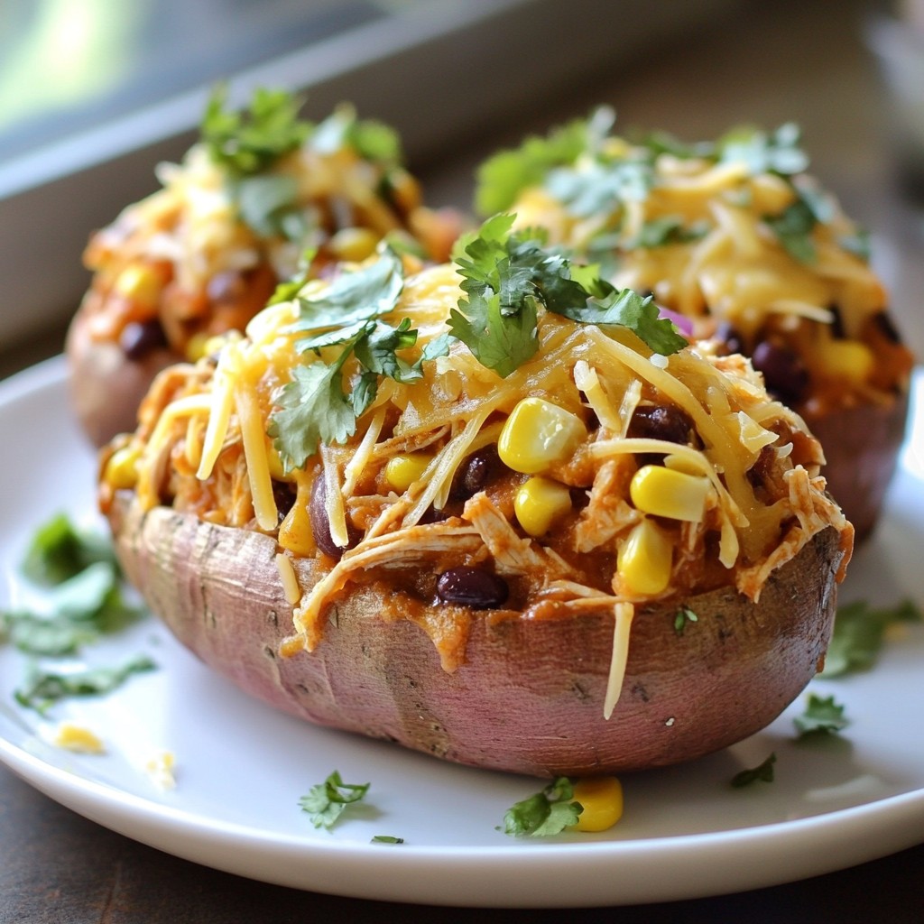 BBQ Chicken Stuffed Sweet Potatoes Flavorful Delight
