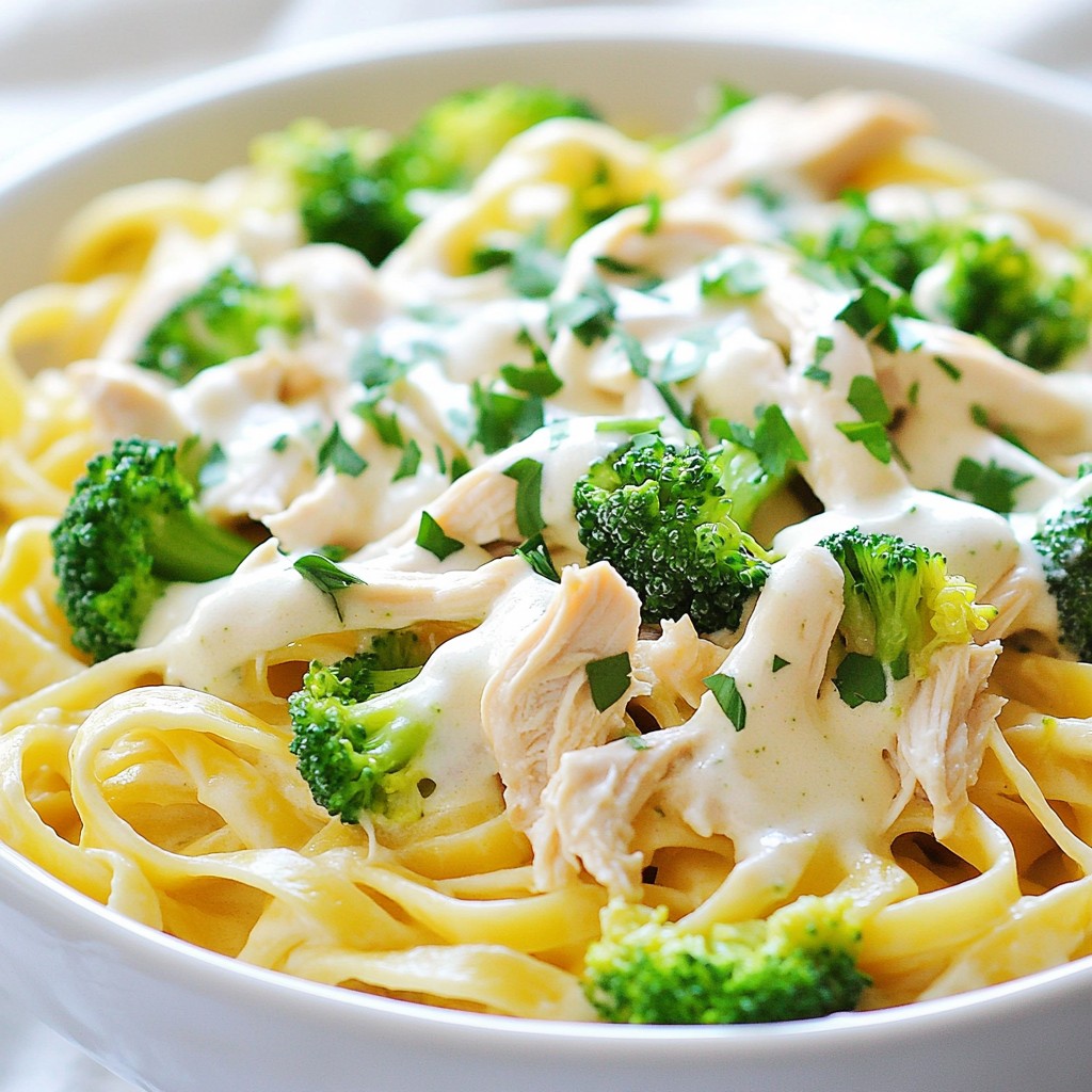 Creamy Crockpot Chicken Alfredo with Broccoli Delight