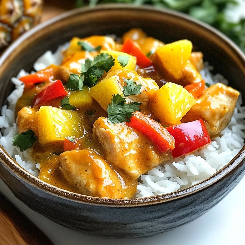 Juicy Slow Cooker Chicken Pineapple Curry Delight