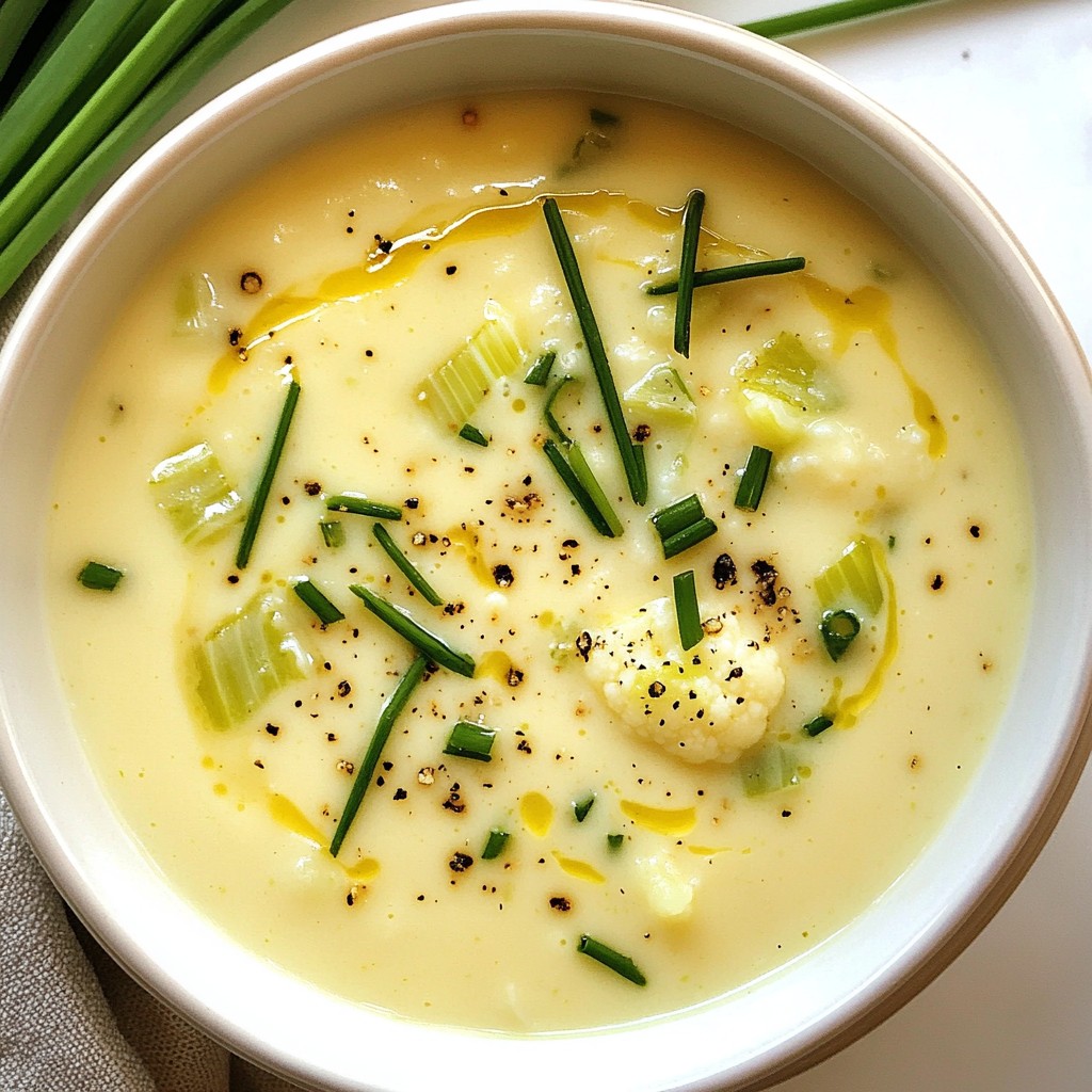 Slow Cooker Creamy Cauliflower and Leek Soup Delight