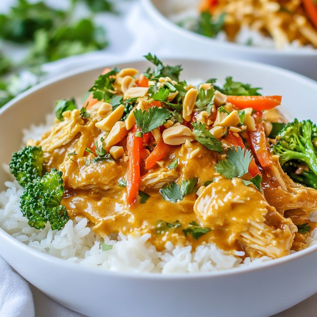 Flavorful Crockpot Thai Peanut Chicken Easy Dinner Dish
