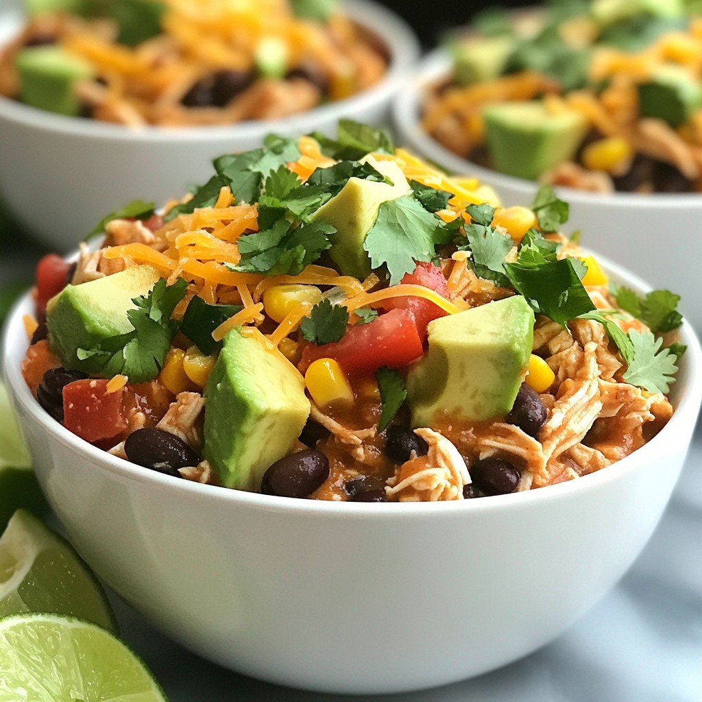 Easy Slow Cooker Chicken Burrito Bowls Tasty Recipe