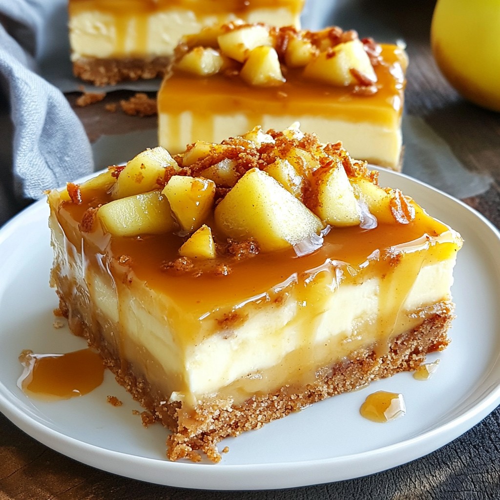 Caramel Apple Cheesecake Bars Irresistible Dessert Delight