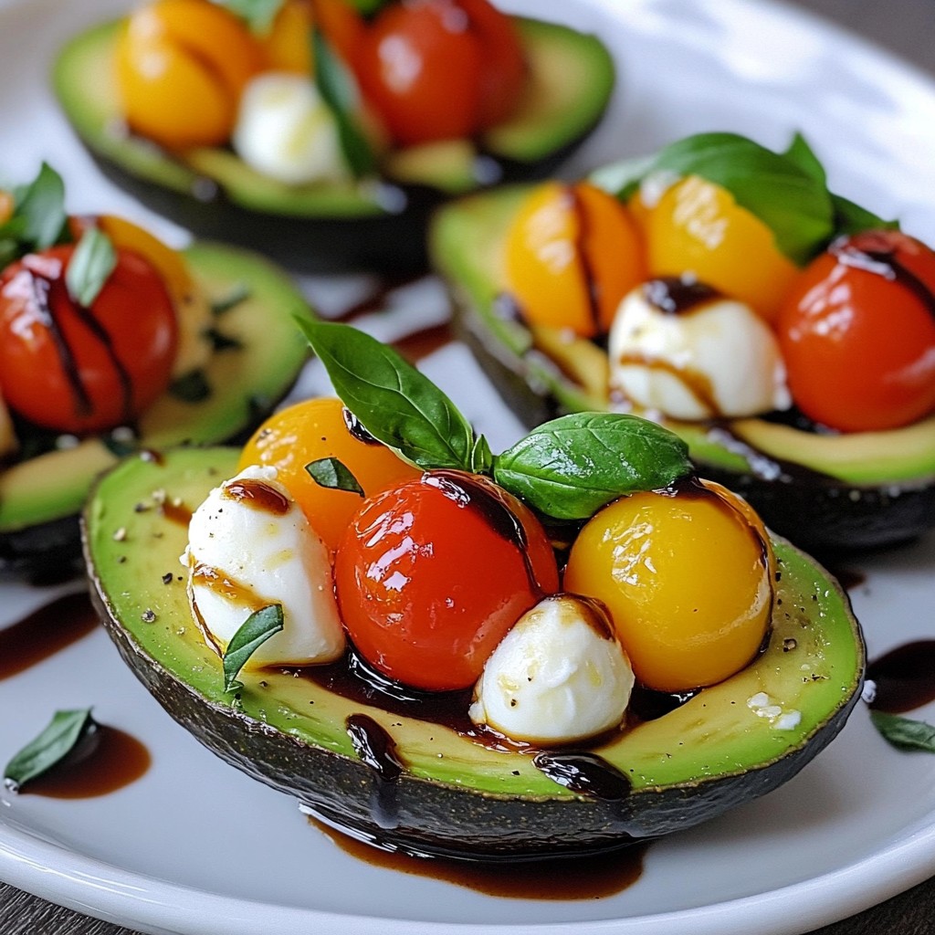 Caprese Stuffed Avocados Fresh and Flavorful Treat