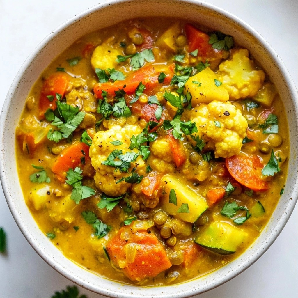 Crockpot Savory Vegetable Lentil Curry Delightful Meal