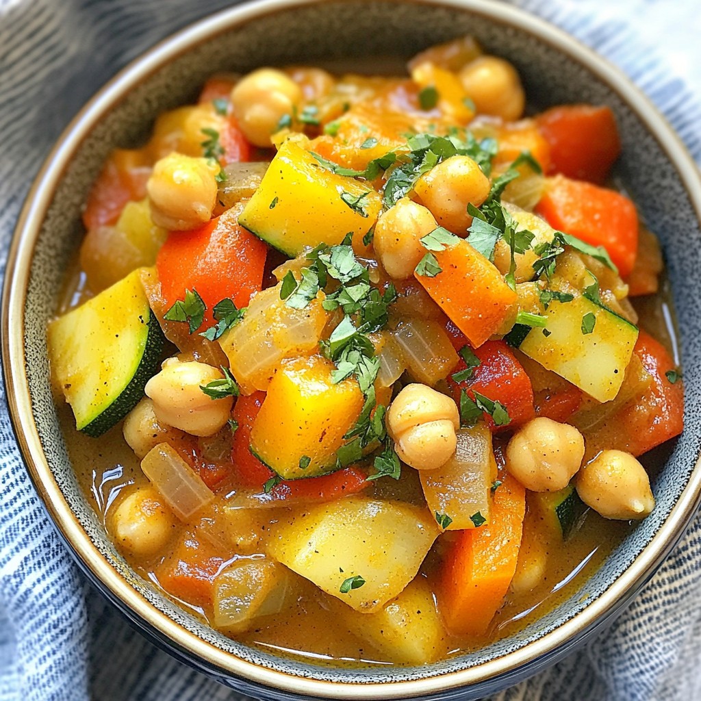 Crockpot Moroccan Chickpea and Vegetable Tagine Delight