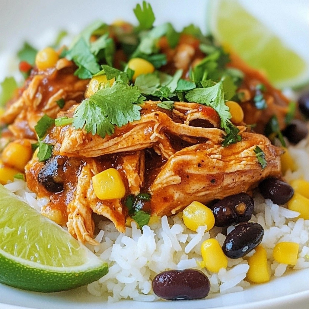 Zesty Crockpot Lime Cilantro Chicken with Rice Delight