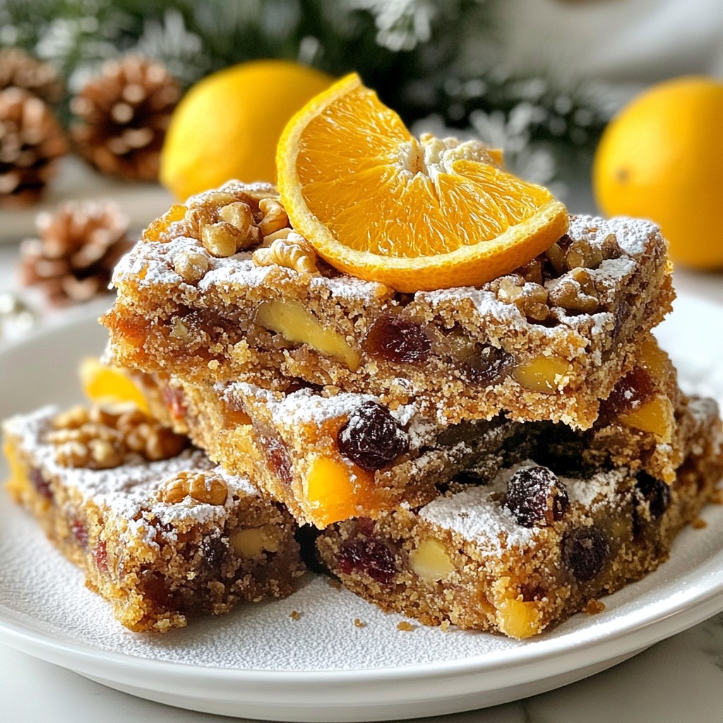 Moist Fruitcake Bars Savory Flavor in Every Bite