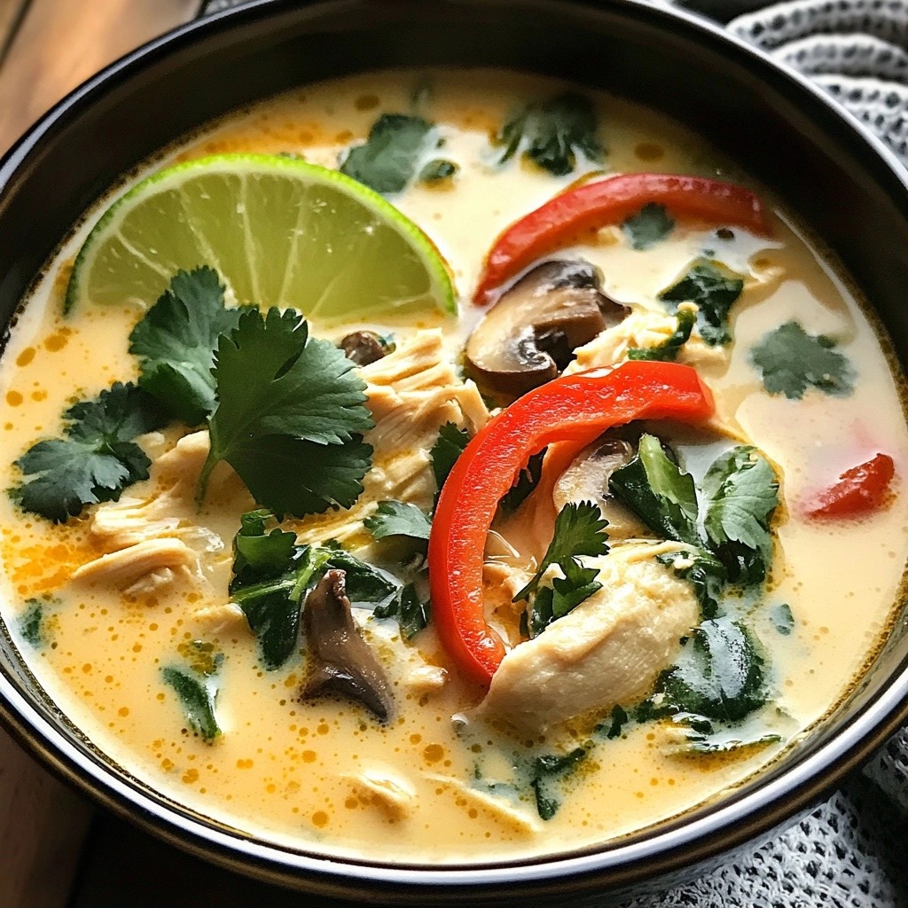 Comforting Slow Cooker Thai Coconut Chicken Soup Recipe