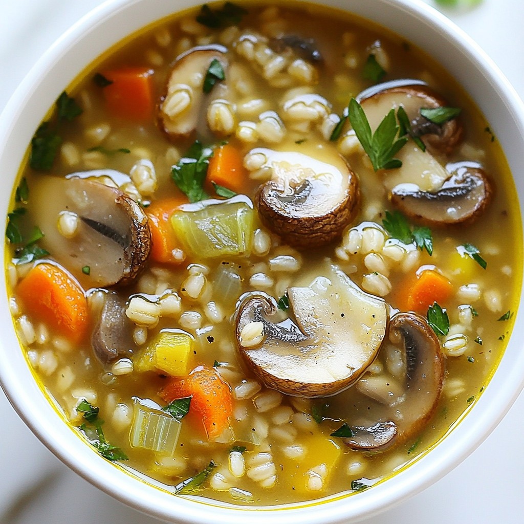 Rich Slow Cooker Mushroom Barley Soup Easy Recipe