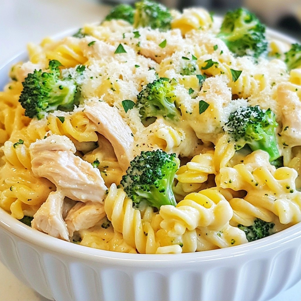 Creamy Slow Cooker Chicken and Broccoli Pasta Dish
