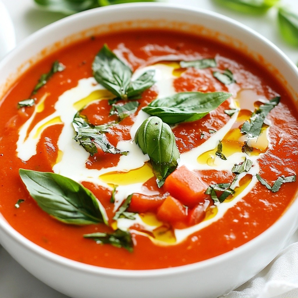 Hearty Slow Cooker Tomato and Basil Soup Delight