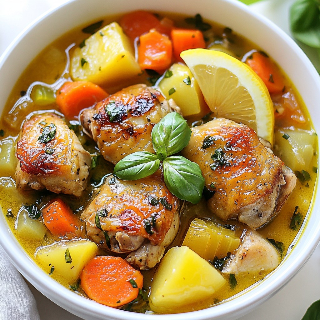 Savory Crockpot Lemon Basil Chicken Stew Recipe