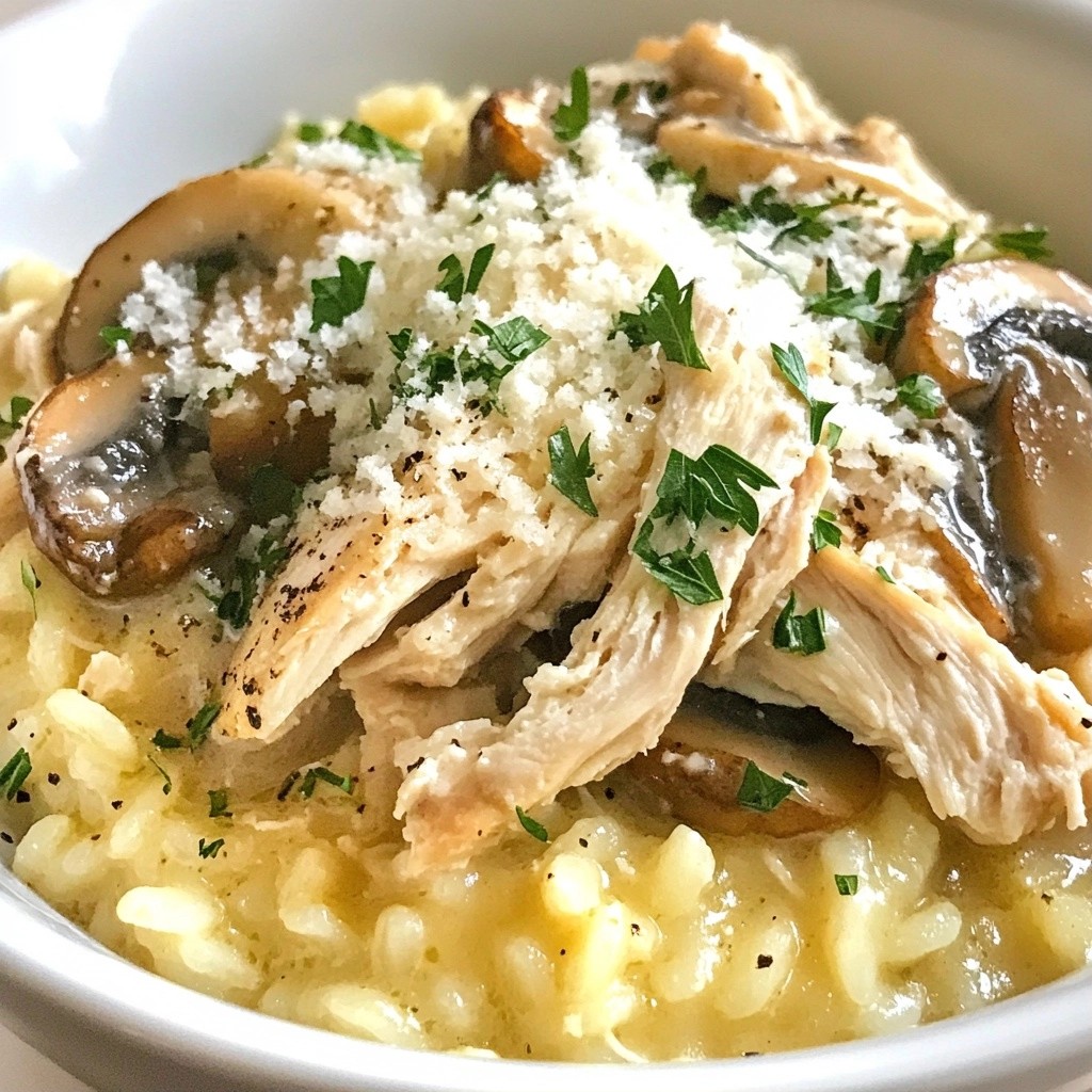 Creamy Crockpot Herb Chicken and Mushroom Risotto Delight