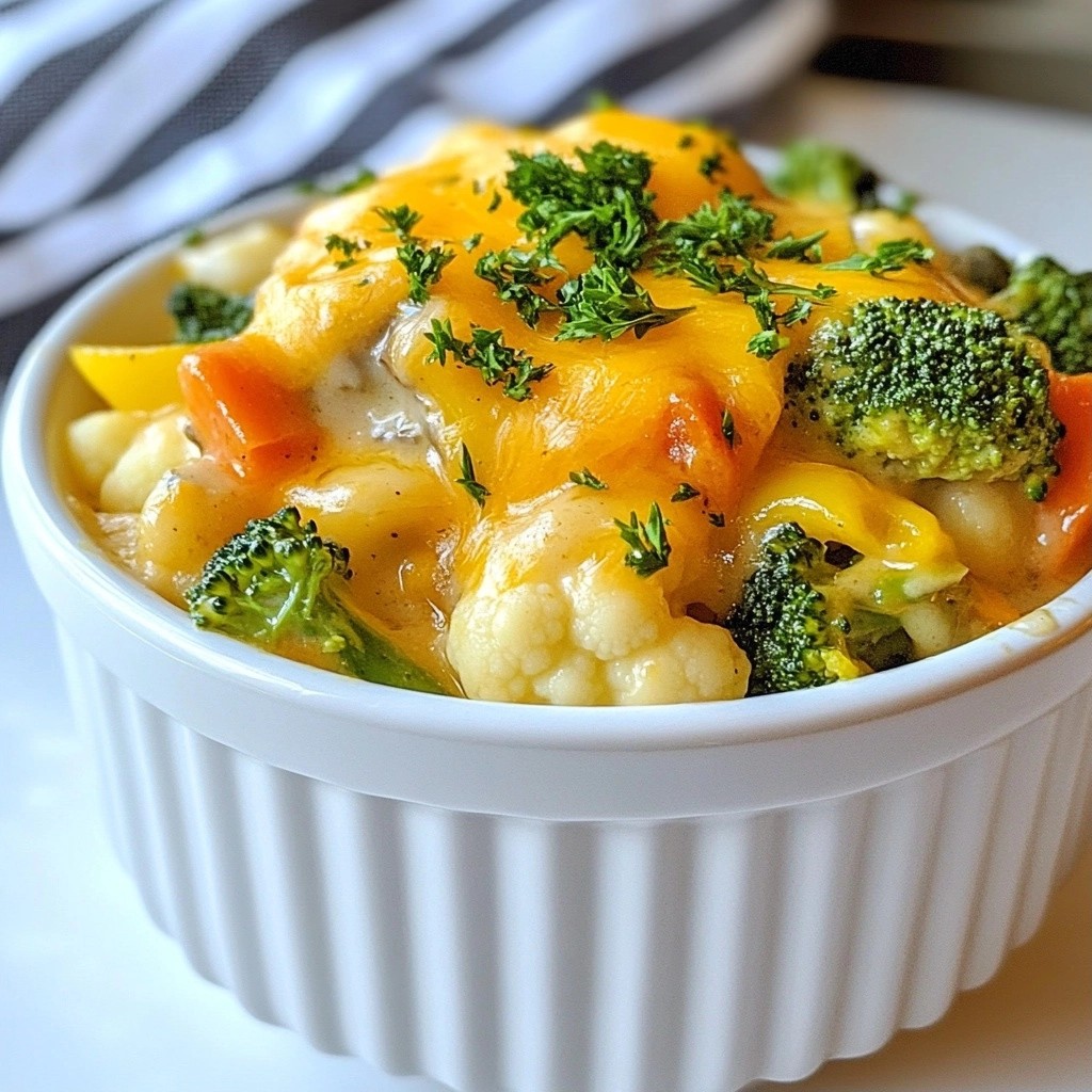 Rich Crockpot Cheddar and Veggie Casserole Delight