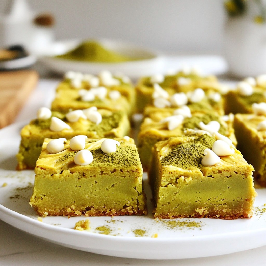 Matcha White Chocolate Blondies Delightful Sweet Treat