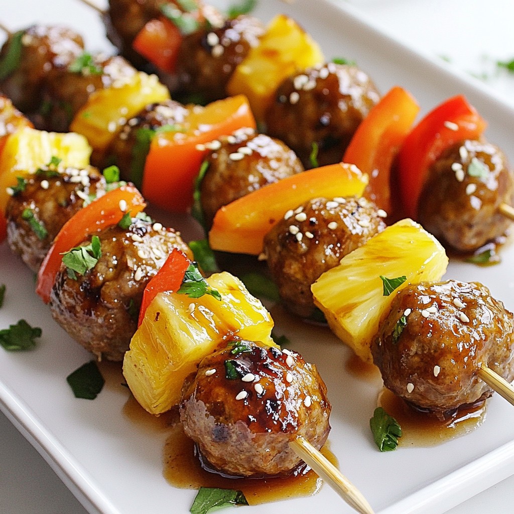 Teriyaki Turkey Meatball Skewers Flavorful and Simple