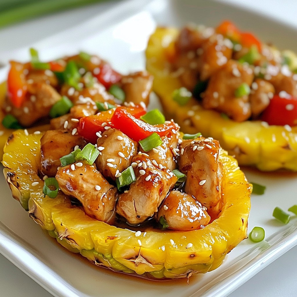 Teriyaki Chicken Pineapple Boats Flavorful and Easy Meal