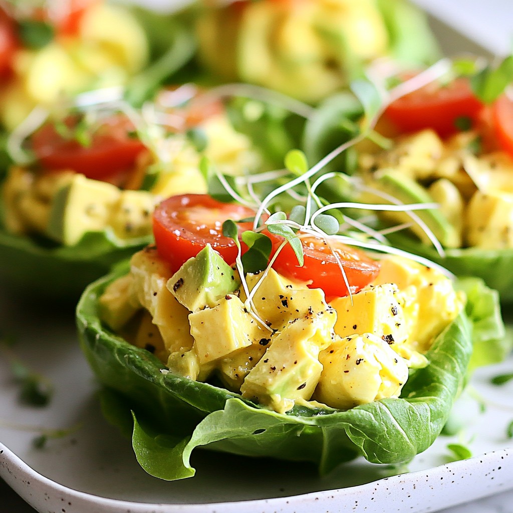 Avocado Egg Salad Lettuce Wraps Fresh and Simple Snack
