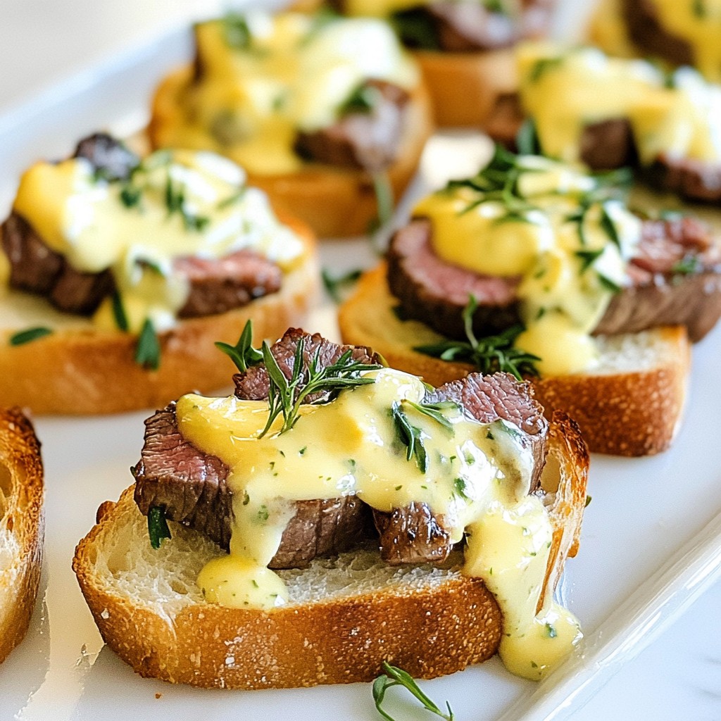 Beef Tenderloin Crostini with Béarnaise Delight