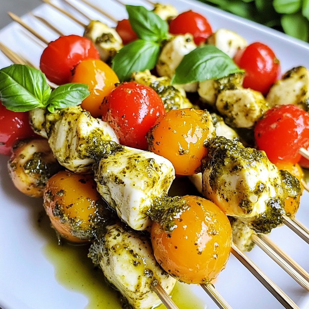 Pesto Chicken Caprese Skewers Flavorful and Simple Dish