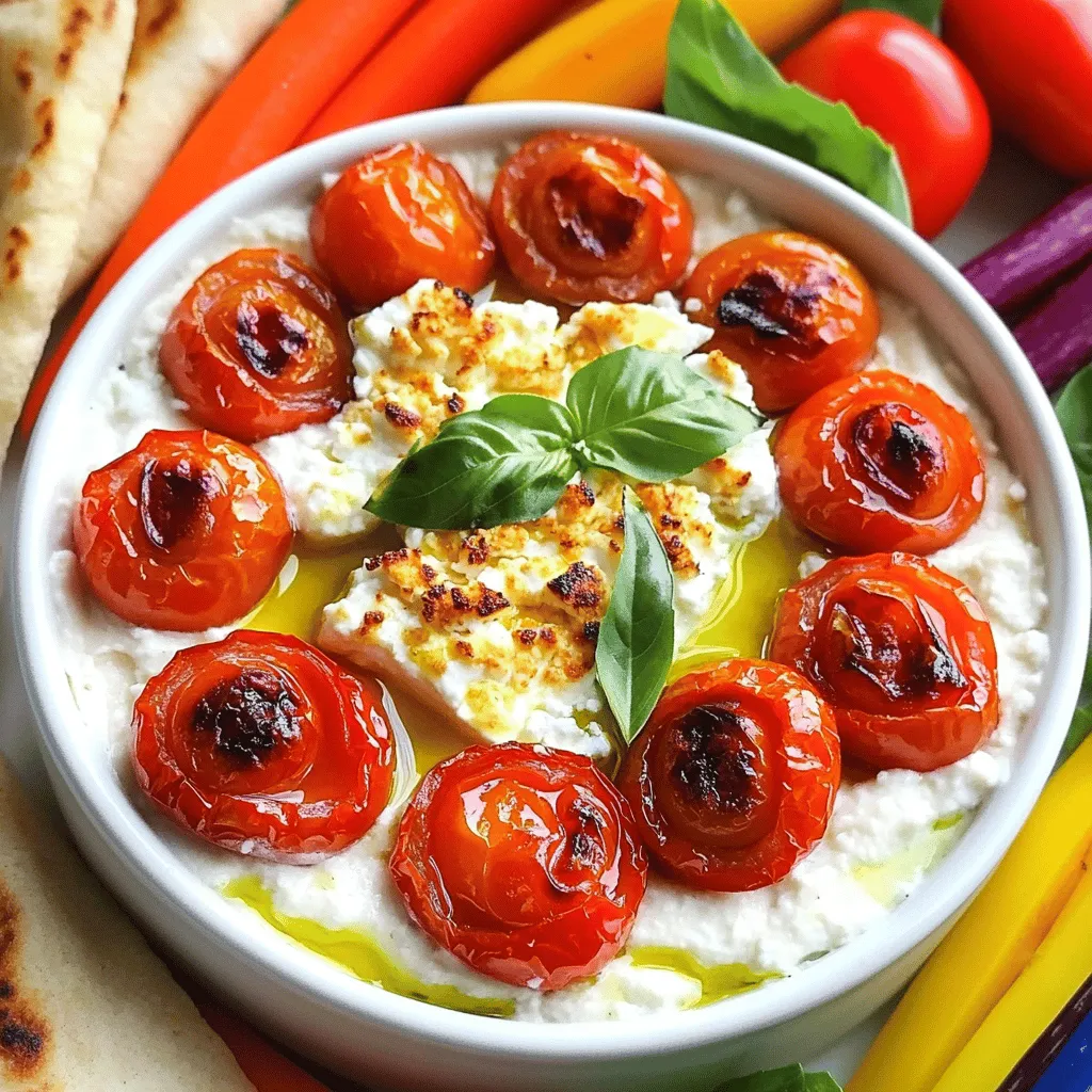 The feta dip recipe shines with simple yet fresh ingredients. The main star is feta cheese. I like to use creamy, tangy feta. It adds great depth to the dip. Choose a good quality feta for the best flavor. You can find it in blocks or crumbled in stores.